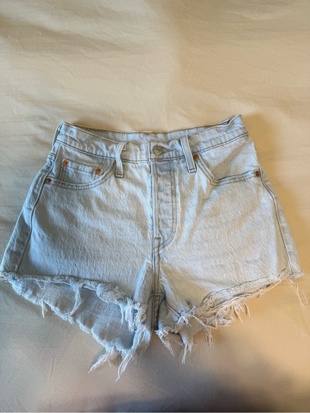 Levi's High-Rise Light Blue Denim Cutoff Shorts size 25